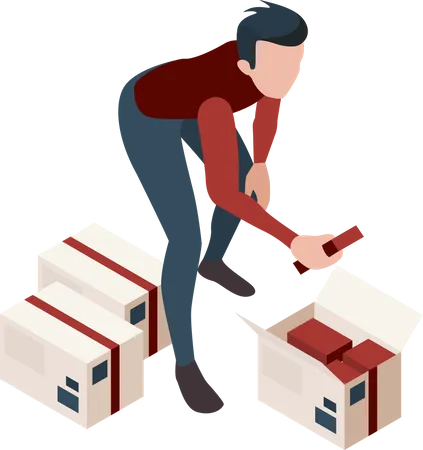 Volunteers with charity boxes  Illustration