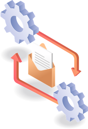 Vorgang des Sendens und Empfangens von E-Mails  Illustration