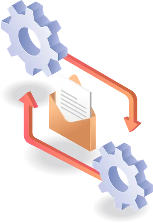 Vorgang des Sendens und Empfangens von E-Mails  Illustration