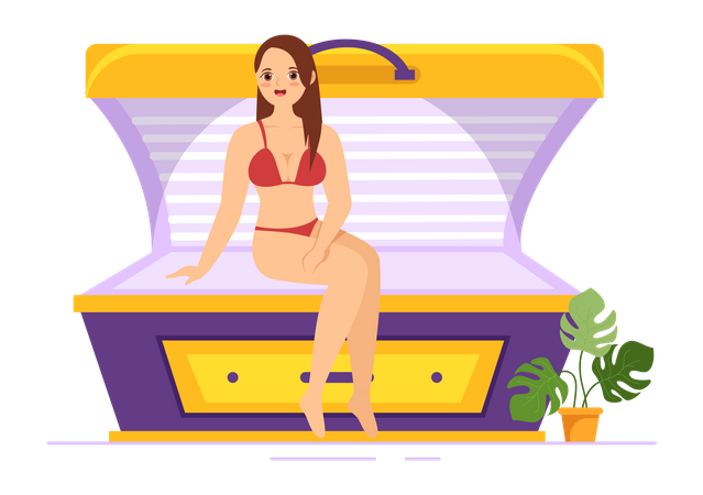 Vorgehensweise im Sonnenstudio  Illustration