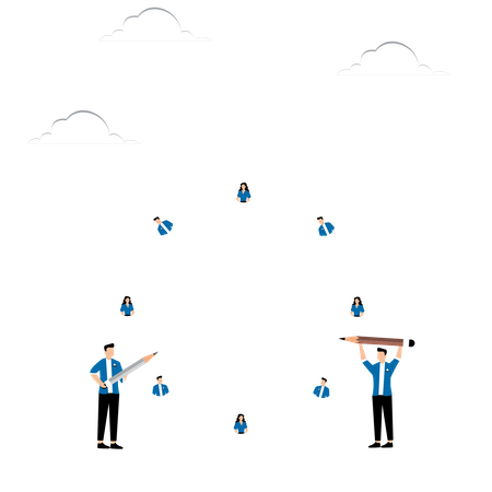 Vorgesetzte ordnen Mitarbeiterrolle neu  Illustration