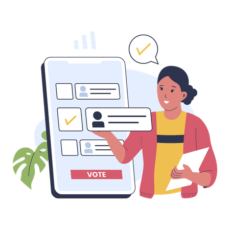 Votação eleitoral online  Ilustração