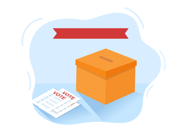 Vote collection in voting ballot  Illustration