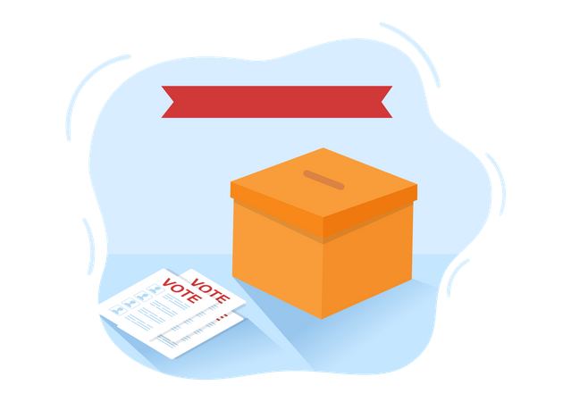 Vote collection in voting ballot  Illustration