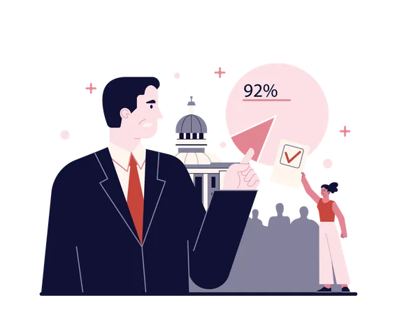 Democratic Political System And Democracy Principle Political Tolerance Political Decisions Are Made On The Basis Of The Majority Considering The Opinion Of The Minority Flat Vector Illustration Illustration