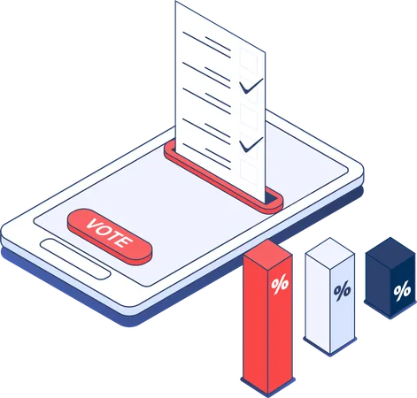 Vote en ligne à l'aide de l'application de vote  Illustration