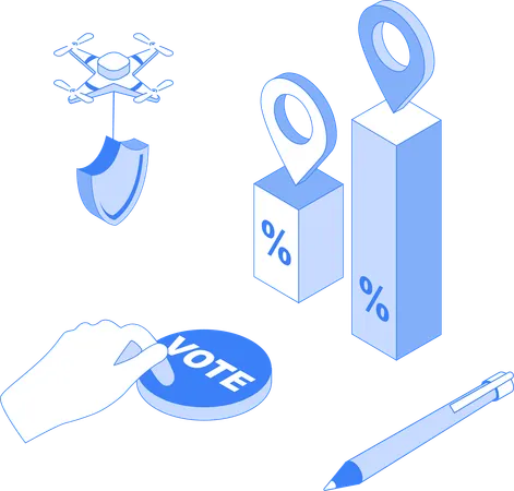 Voting analysis with polling result  Illustration
