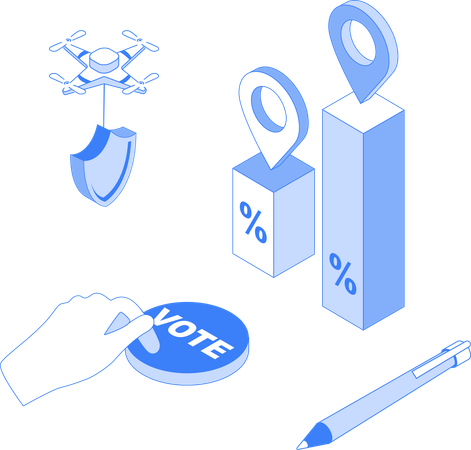 Voting analysis with polling result  Illustration