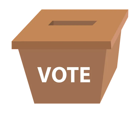 Voting Ballot Box for Election Day in Polling Station  Illustration