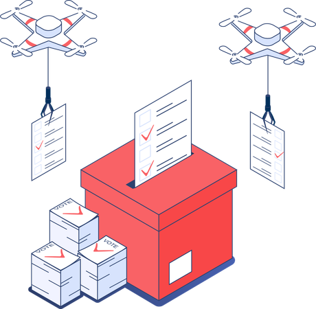 Voting box and voting paper  Illustration