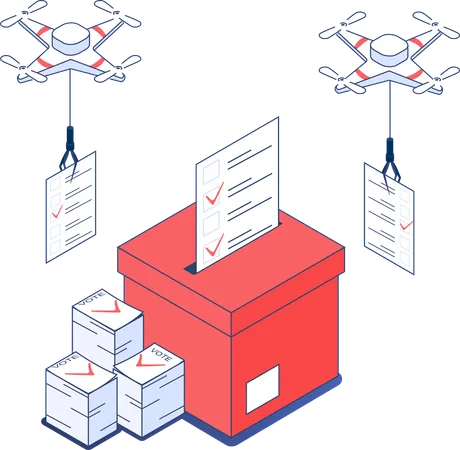 Voting box and voting paper  Illustration