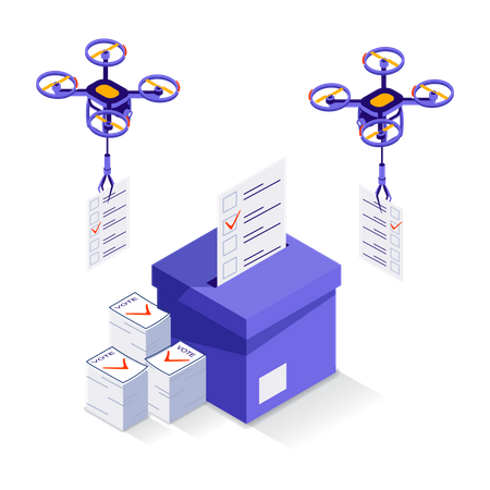 Voting by drone  Illustration
