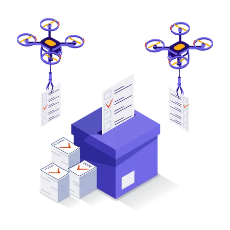 Voting by drone  Illustration