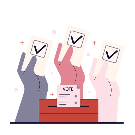 Democratic Political System And Democracy Principle State With Representative Voting System Parliament Election Flat Vector Illustration Illustration