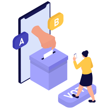 Voting on Smartphone Choices  Illustration