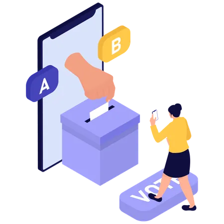 Voting on Smartphone Choices  Illustration