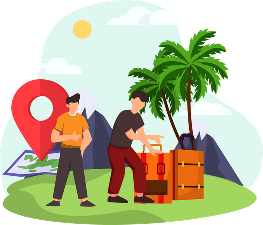 Aventure de voyage  Illustration