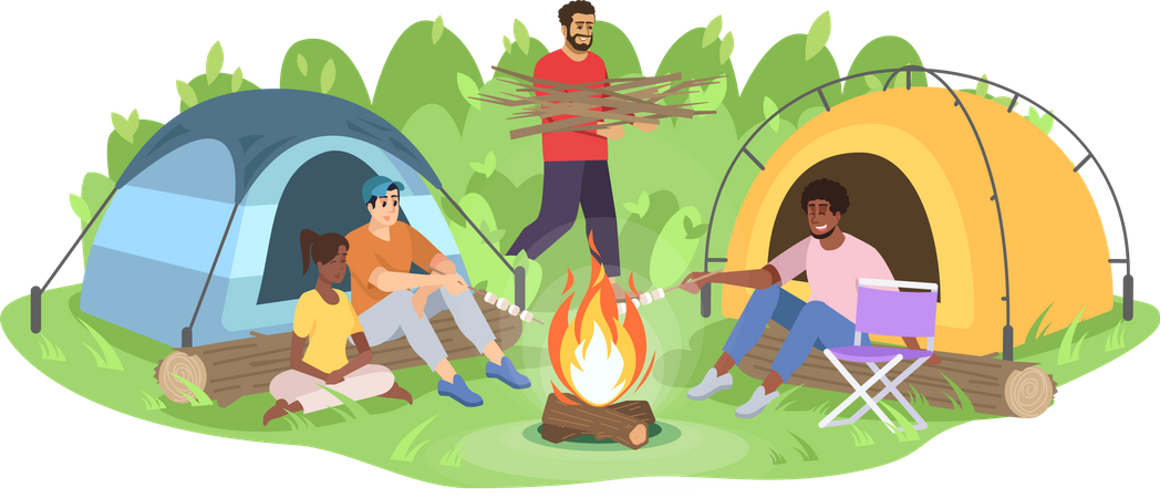 Séjour camping aventure  Illustration