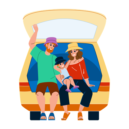 Voyage en famille  Illustration