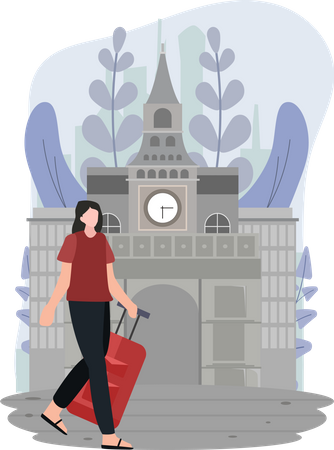 Touriste voyageant  Illustration