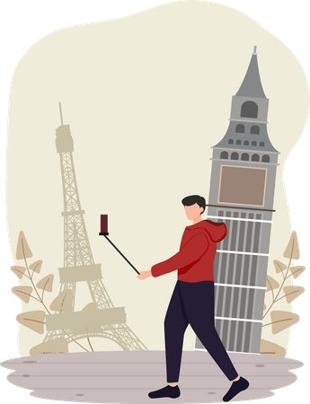 Vlogueur de voyage  Illustration