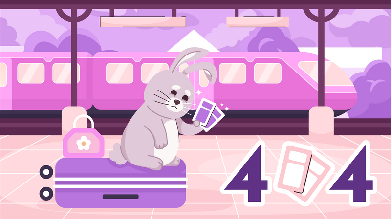 Lapin voyageur en gare  Illustration