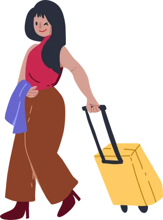 Voyageuse avec bagages  Illustration