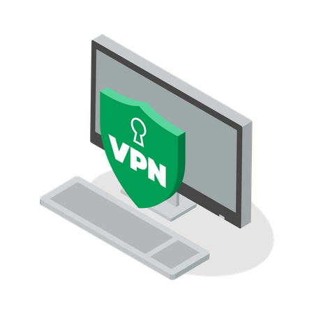 VPN for desktop computer Illustration