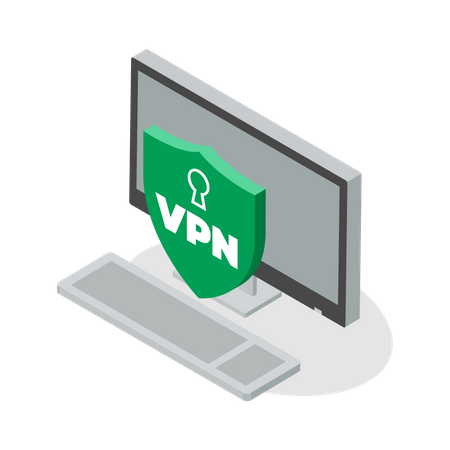 VPN for desktop computer  Illustration