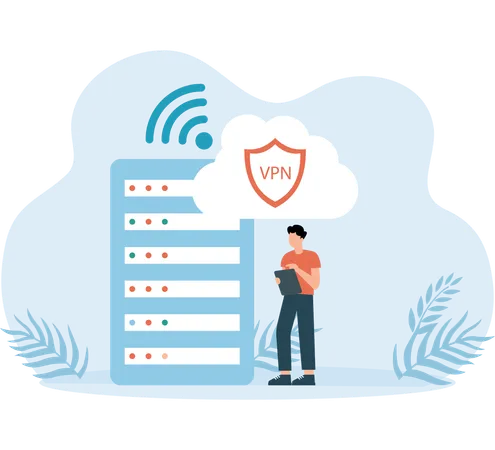 VPN-Hosting der Cloud  Illustration