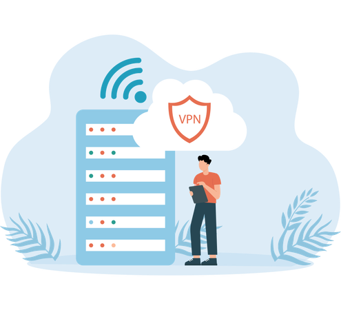 Vpn Hosting of cloud  Illustration