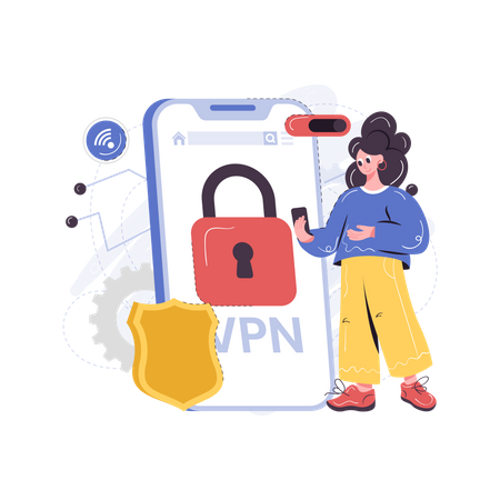 VPN Proxy Security  Illustration