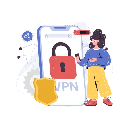 Segurança de proxy VPN  Ilustração