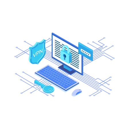 Seguridad VPN  Ilustración