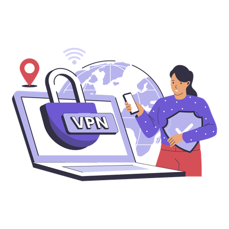 VPN 서비스  일러스트레이션