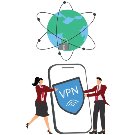 VPN service mobile app  Illustration