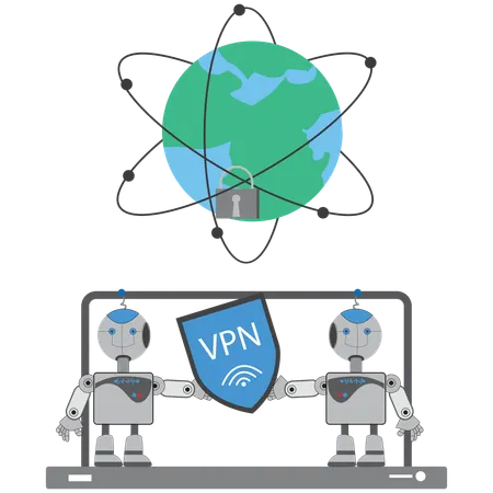 VPN service used by AI  Illustration