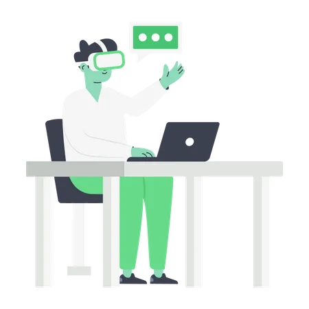 A Flat Character Illustration Of Vr Chat Illustration