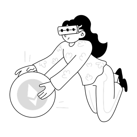VR Crypto profit earned by employee  Illustration