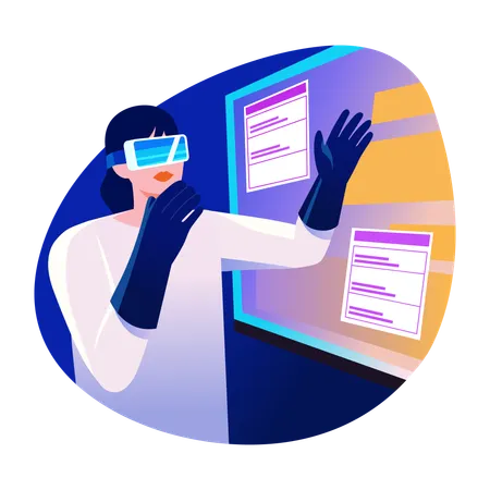 Vr developer organize technology dashboard  Illustration