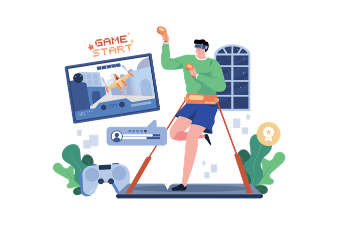 VR Gaming  Illustration