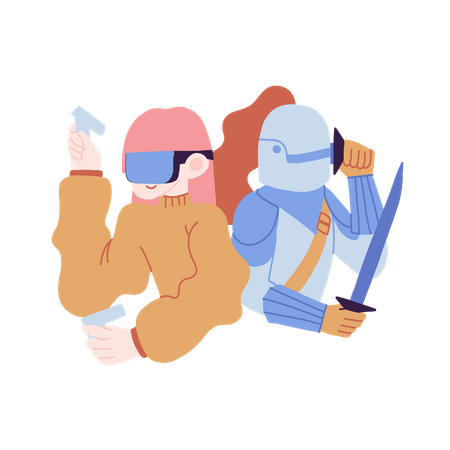 VR gaming rpg  Illustration