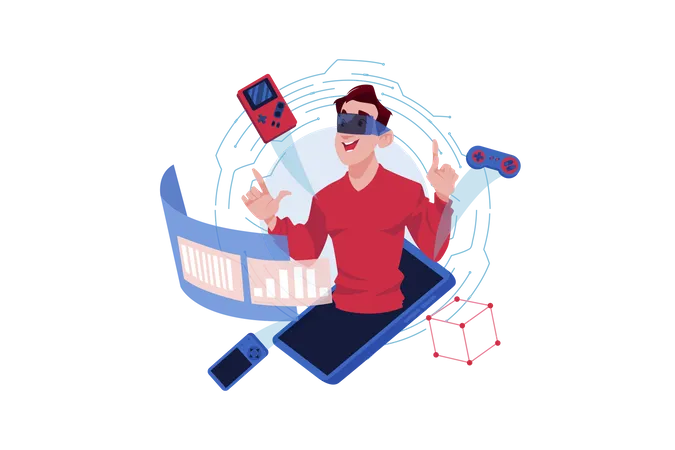 VR Gaming Technology Illustration