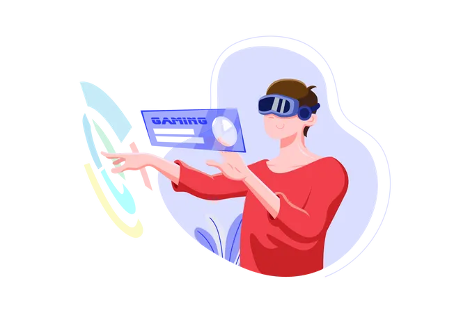 VR Gaming Technology  Illustration
