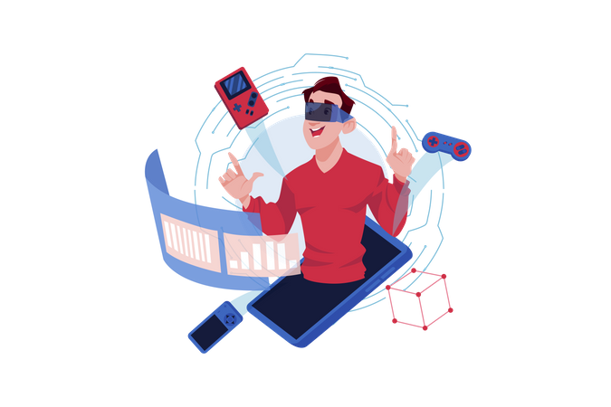 VR Gaming Technology  Illustration