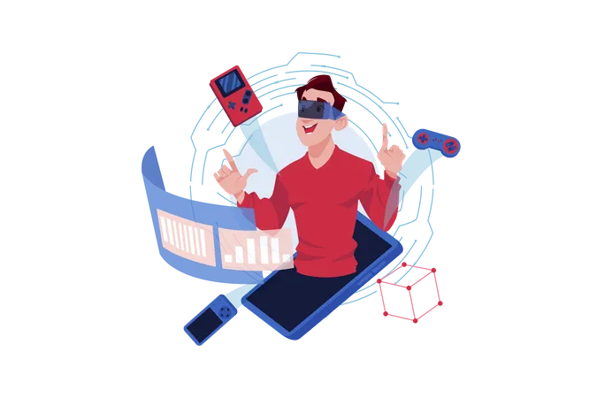 VR Gaming Technology  Illustration