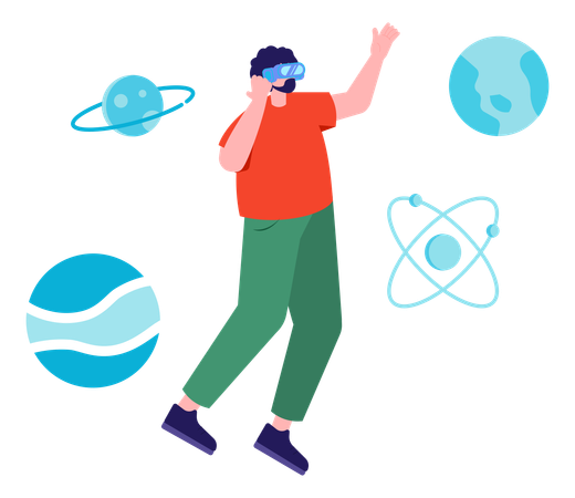 Vr glasses to explore space  Illustration