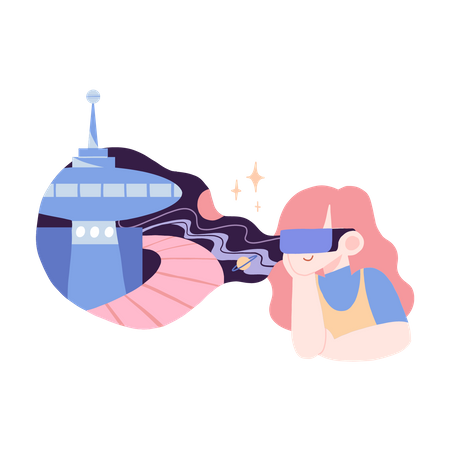 VR metaverse city  Illustration