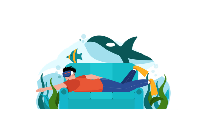 VR sea experience  Illustration
