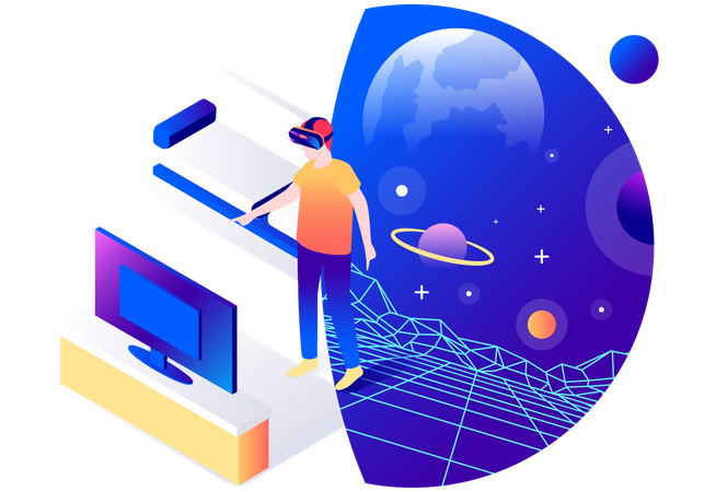 VR Space Experience  Illustration